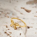 Anello con fiocco placcato oro per donna madre e figlia - immagine 5