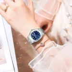 Orologio donna quadrato acciaio con data e giorno - immagine 6