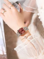 Orologio donna quadrato acciaio impermeabile con calendario - immagine 5