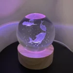 Luce notturna LED con sfera di cristallo delfino - immagine 3