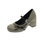 Scarpe Mary Jane donna tacco spesso con strass e cinturino - immagine 6