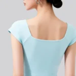 Body da balletto donna con scollo quadrato e maniche corte - immagine 4