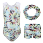 Set body danza bambina con pantaloncini e fascia 5-14 anni - immagine 5