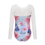 Body danza bambina manica lunga con paillettes e shorts - immagine 6