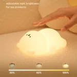 Lampada notturna orsetto sdraiato in silicone per bambini - immagine 4