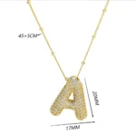 Collana iniziale placcata oro con zirconi lucenti - immagine 6