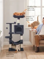Albero tiragraffi per gatti 112 cm con cuccia e amaca