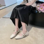 Scarpe Mary Jane donna in pelle con tacco largo primaverili - immagine 5