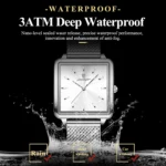 Orologio da donna elegante in acciaio con quadrante quadrato - immagine 3