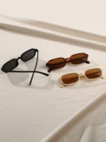 Set 3 occhiali da sole quadrati unisex per feste - immagine 5