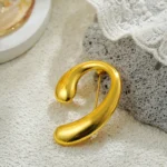 Spilla a goccia placcata oro in acciaio inox lucido - immagine 3