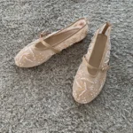 Ballerine Mary Jane donna estive in mesh con fiori - immagine 3