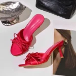 Sandali donna con tacco alto sottile open toe eleganti - immagine 5