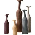 Vaso in ceramica stile nordico colore Morandi - immagine 4