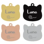 Medaglietta gatto personalizzata in acciaio inox con nome - immagine 5