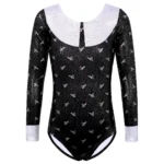 Body ginnastica bambina nero a maniche lunghe