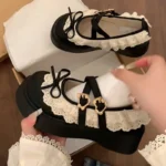 Scarpe Mary Jane donna con tacco spesso e plateau