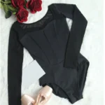 Body danza classica in pizzo a maniche lunghe - immagine 4