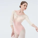 Body da balletto donna in pizzo con schiena scoperta