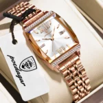 Orologio da donna elegante in acciaio inox con datario