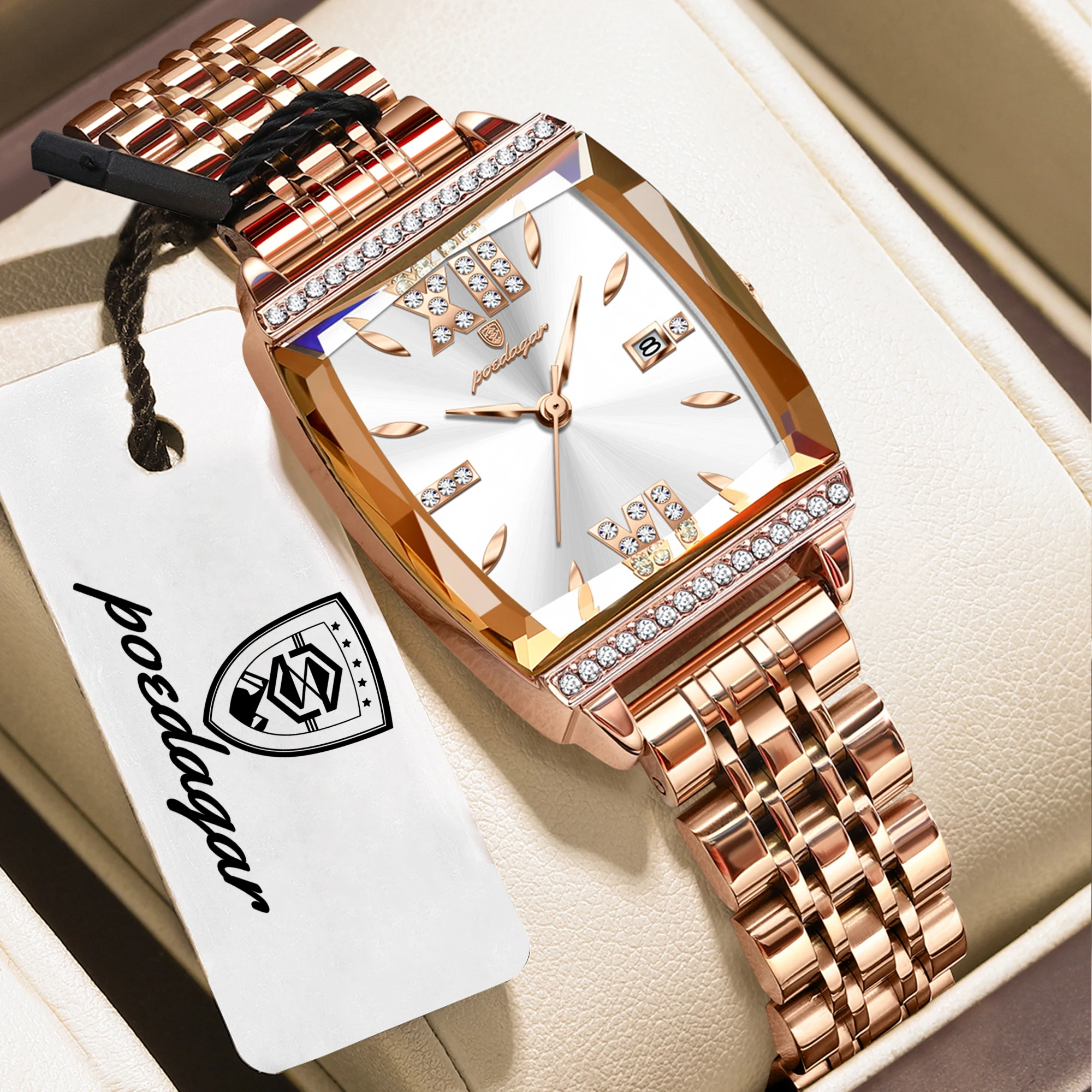 kf-Sdb6c3c323575419fb7814eefe12ad0edZ Orologio da donna elegante in acciaio inox con datario - immagine 1