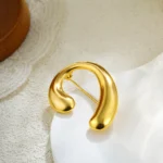 Spilla a goccia placcata oro in acciaio inox lucido