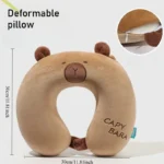 Cuscino da viaggio a U capibara in peluche 2 in 1 - immagine 3