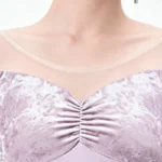 Body in velluto patchwork donna a maniche corte per danza - immagine 6