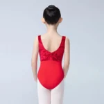 Body da balletto in velluto per ragazze con scollo a V - immagine 5