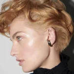 Orecchino a polsino lineare bicolore placcato oro 18K - immagine 6