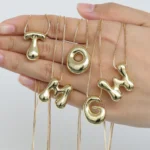 Collana iniziale donna placcata oro 18K con ciondolo lettera