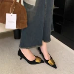 Décolleté slip on donna leopardate in pelle punta affusolata - immagine 3