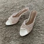Sandali con tacco alto da donna eleganti con perline