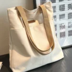 Borsa tote donna in tela capiente per uso quotidiano