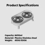 Mangiatoia rialzata colorata con doppia ciotola in acciaio - immagine 6