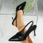 Sandali slingback a punta con tacco alto eleganti donna - immagine 5