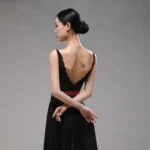 Body da balletto donna con scollo a V e inserti in pizzo - immagine 6