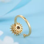 Anello spinner girasole anti stress donna regolabile - immagine 6