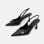 Sandali donna eleganti con tacco spesso e cinturino - immagine 3