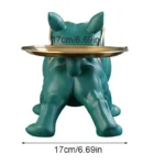 Statua bulldog in resina 30 cm con vano portaoggetti - immagine 6