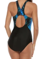 Costume intero sportivo donna senza schiena con cut-out - immagine 2