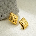 Orecchini vintage oro a cuore e pera in acciaio inox - immagine 4