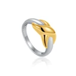 Anello donna nodo incrociato bicolore oro e argento - immagine 6