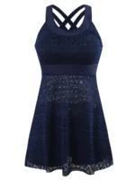 Tankini donna in pizzo con schiena incrociata - immagine 5