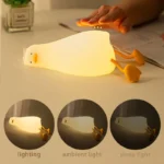 Lampada notte anatra in silicone ricaricabile USB per bambini - immagine 2
