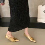 Scarpe Mary Jane donna tacco basso punta a punta vintage - immagine 4