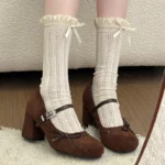 Scarpe Mary Jane donna tacco spesso con strass e cinturino - immagine 2