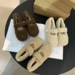 Scarpe donna vintage in cotone caldo con suola morbida