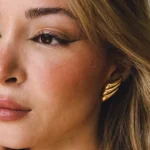 Orecchini vintage oro in acciaio inox intrecciato - immagine 6