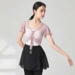 Top corto da danza con scollo a V per ballerina - immagine 3